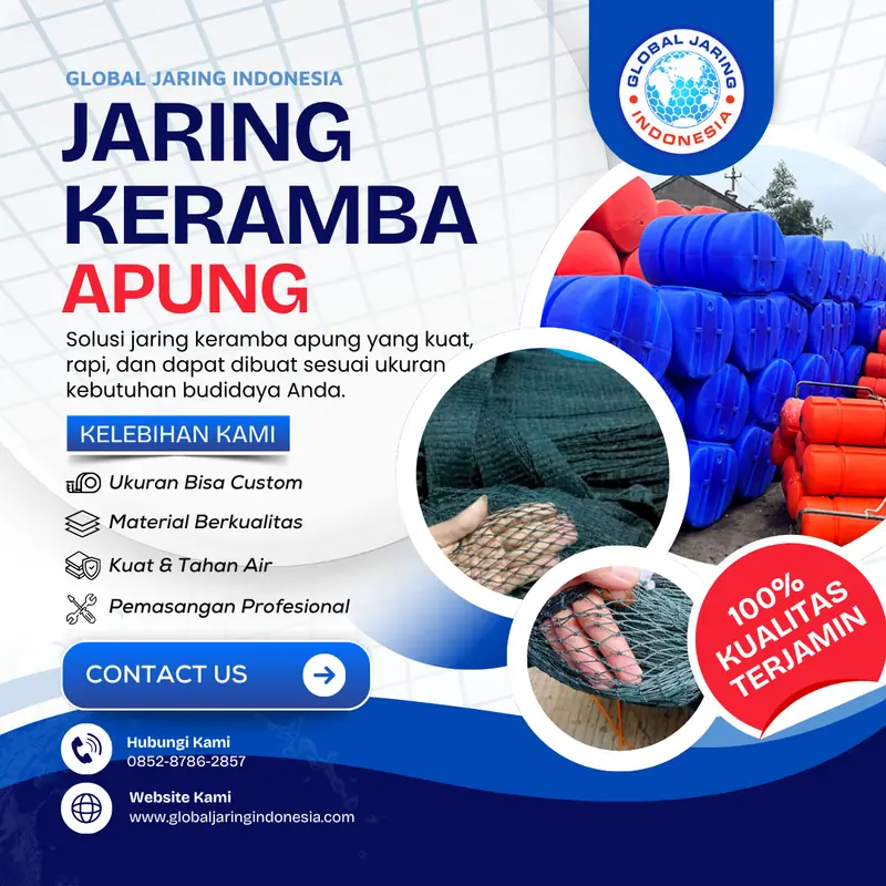 Jaring keramba apung untuk budidaya ikan